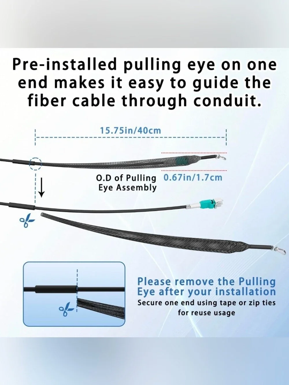 100M/328FT OM3/OM4 LC to LC Outdoor Armored Fiber Optic Patch Cable